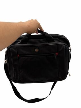 Men's Black Laptop Briefcase with Front Organizer - Unbranded